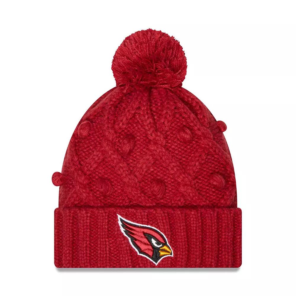 Women's New Era Cardinal Arizona Cardinals Toasty Cuffed Knit Hat with Pom, Red Product Image