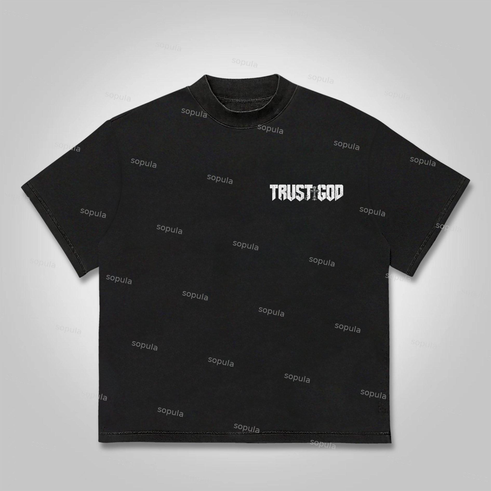 Sopula Trust God Figure Figures Cotton T-Shirt Product Image
