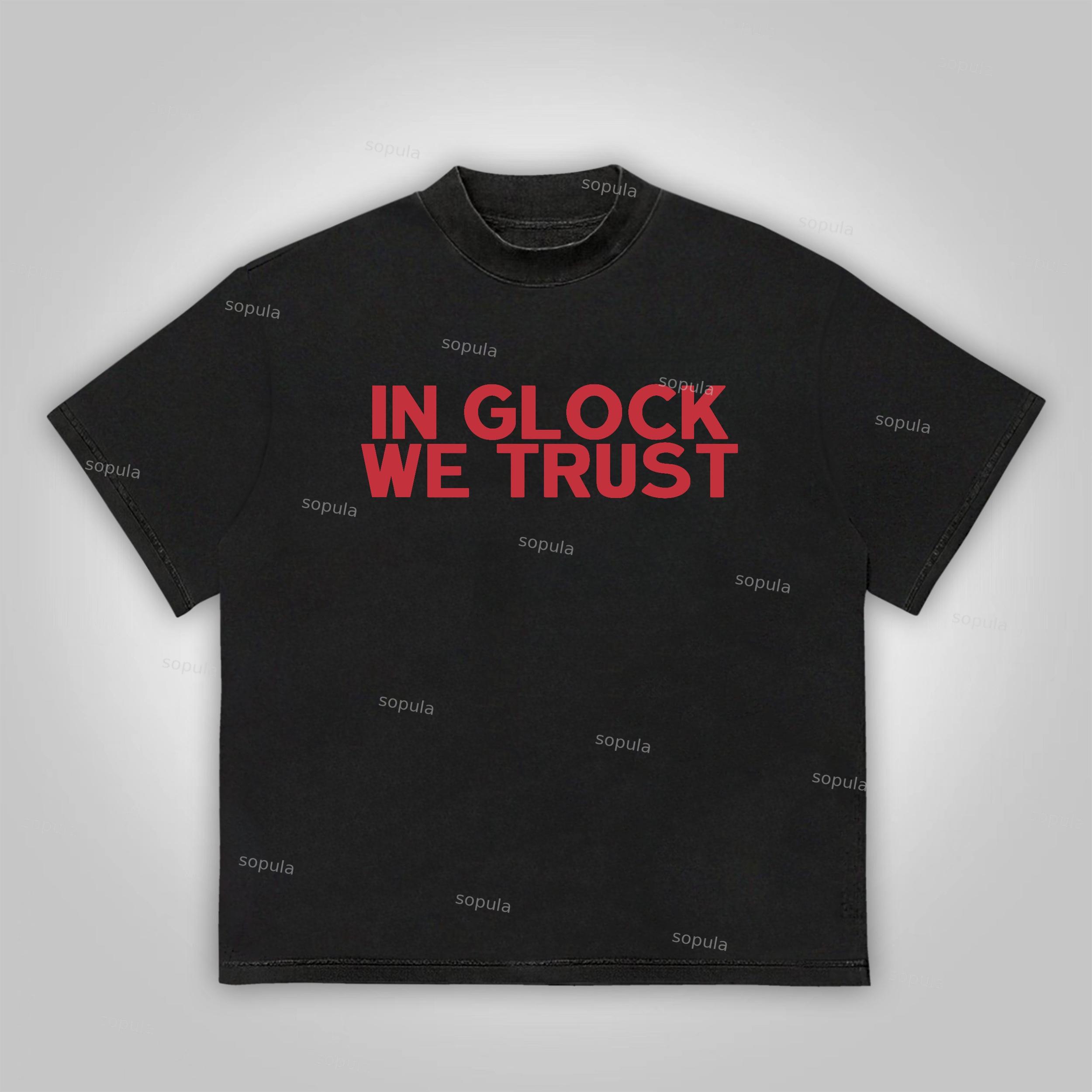 Sopula Vintage In Glock We Trust Graphic Cotton T-Shirt Product Image