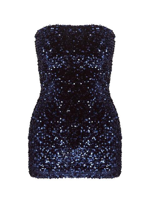 Eldoni Strapless Mini Dress Navy Product Image