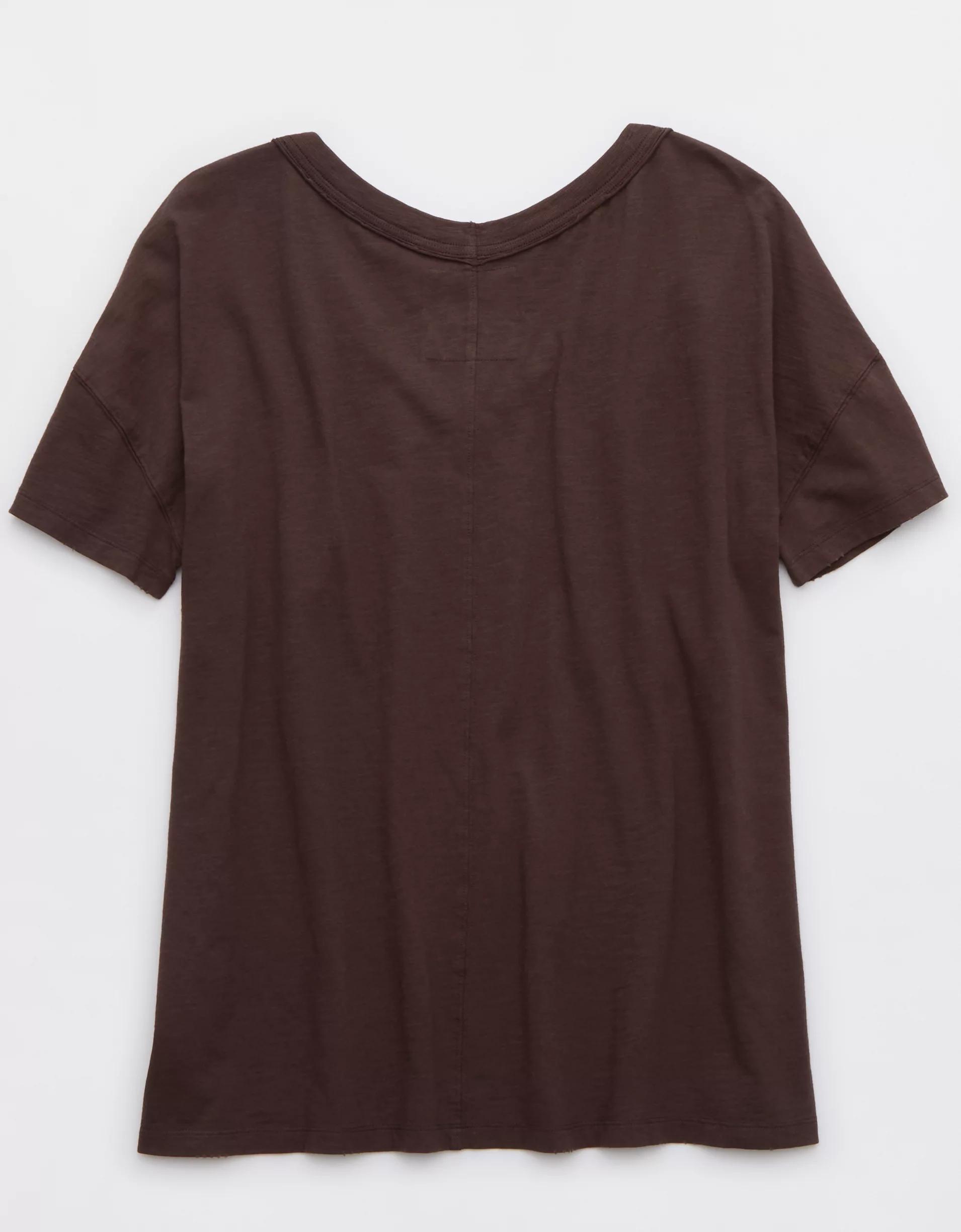 Aerie Oversized V-Neck Boyfriend T-Shirt Product Image