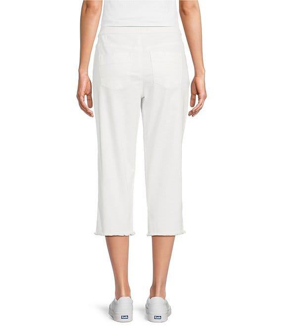 Intro Straight Slim Leg Frayed Hem Capri Pull-On Pants Product Image
