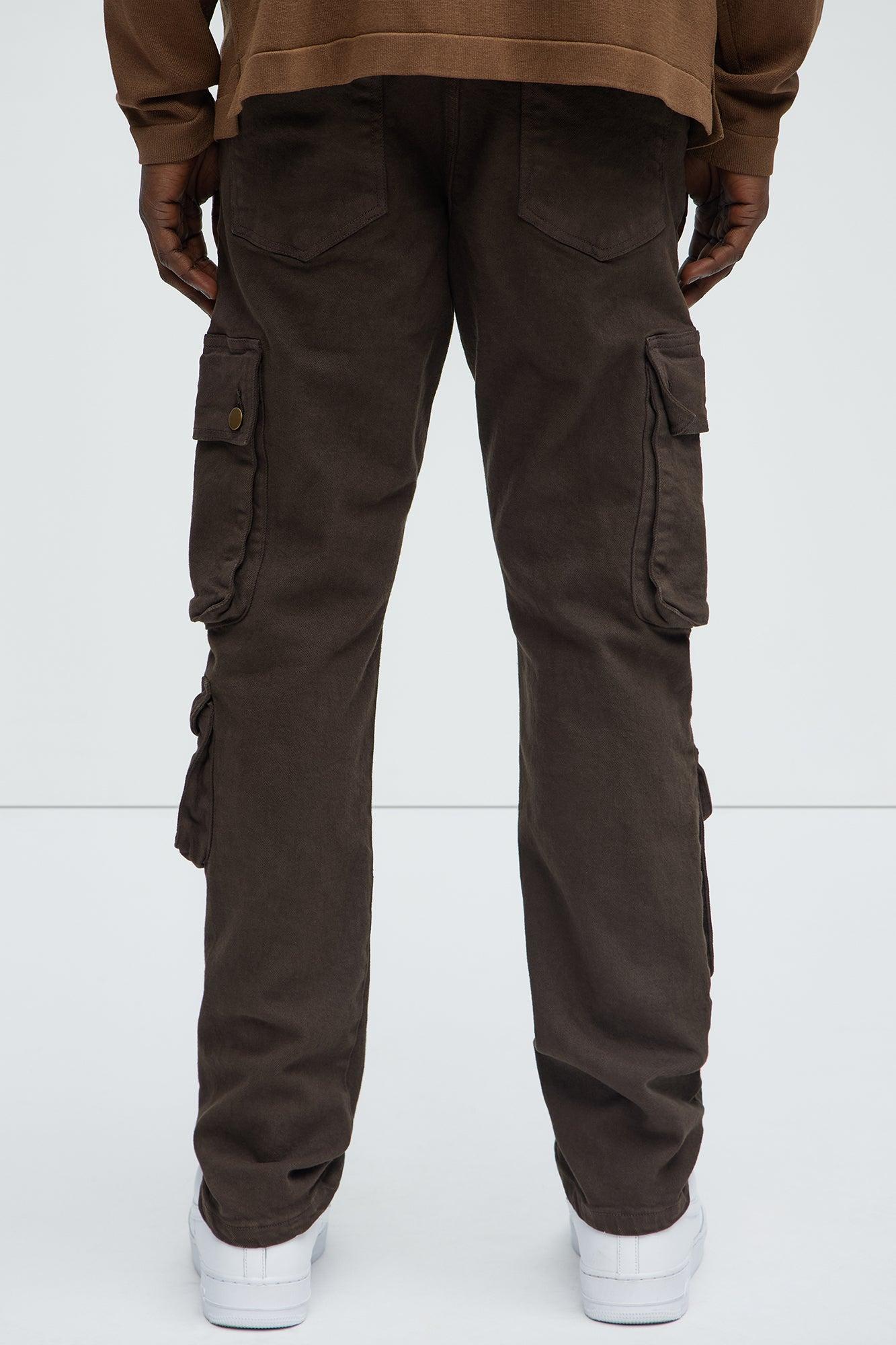 Hate To Say It Utility Cargo Slim Pants - Brown Product Image