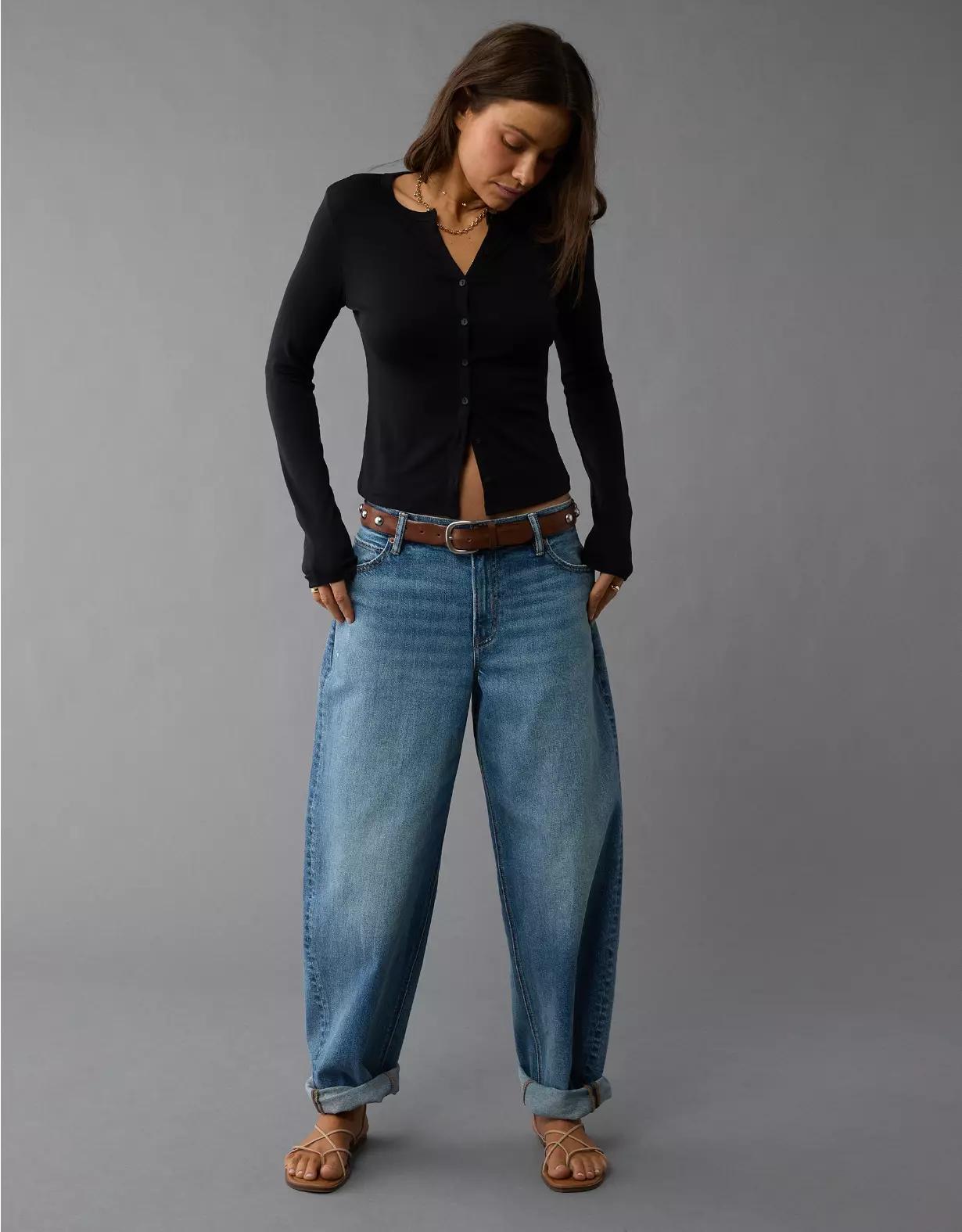 AE Long-Sleeve Button-Up T-Shirt Product Image