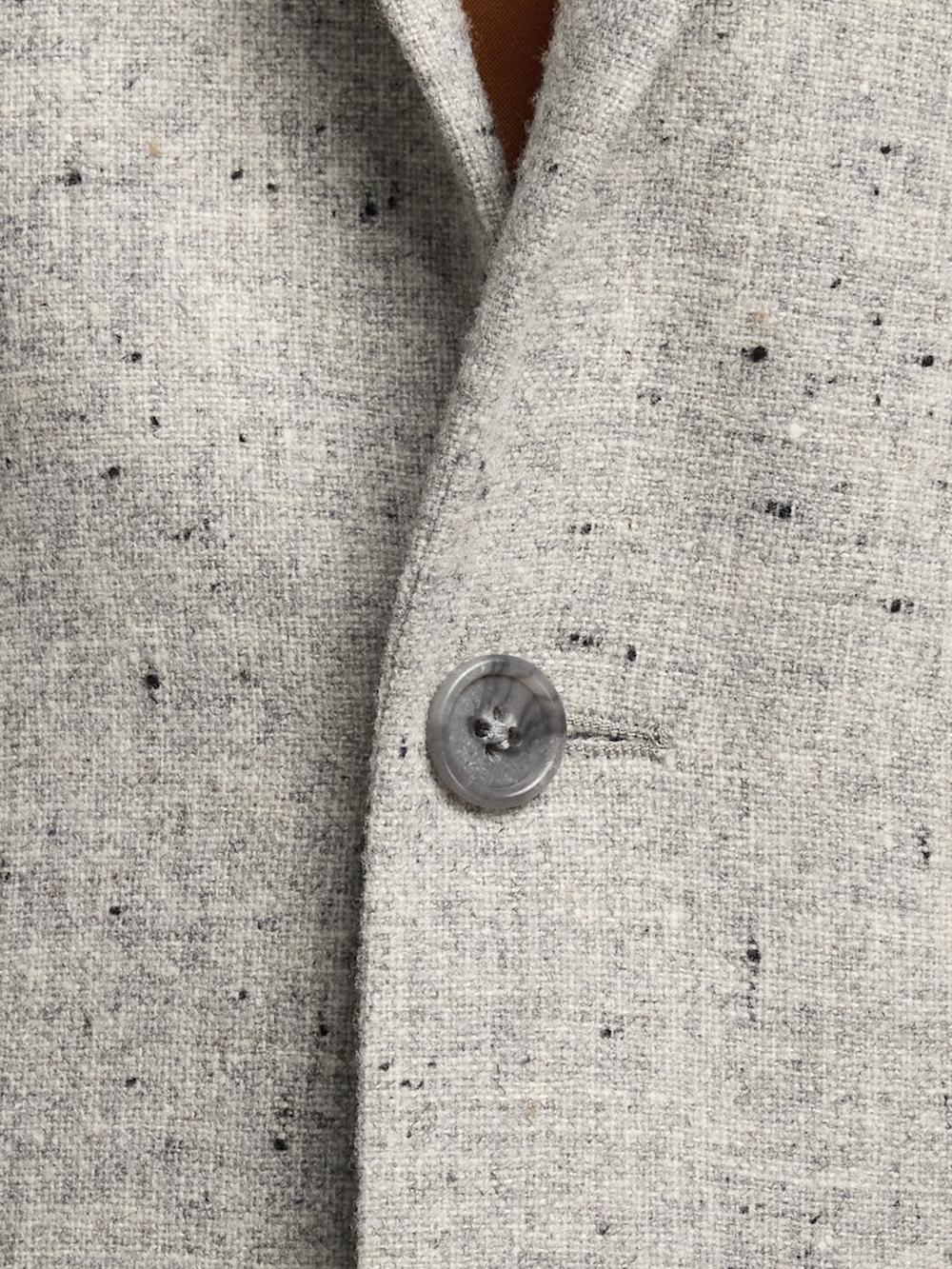 Wool Donegal Single Breasted Notch Lapel Sport Coat - Grey Product Image
