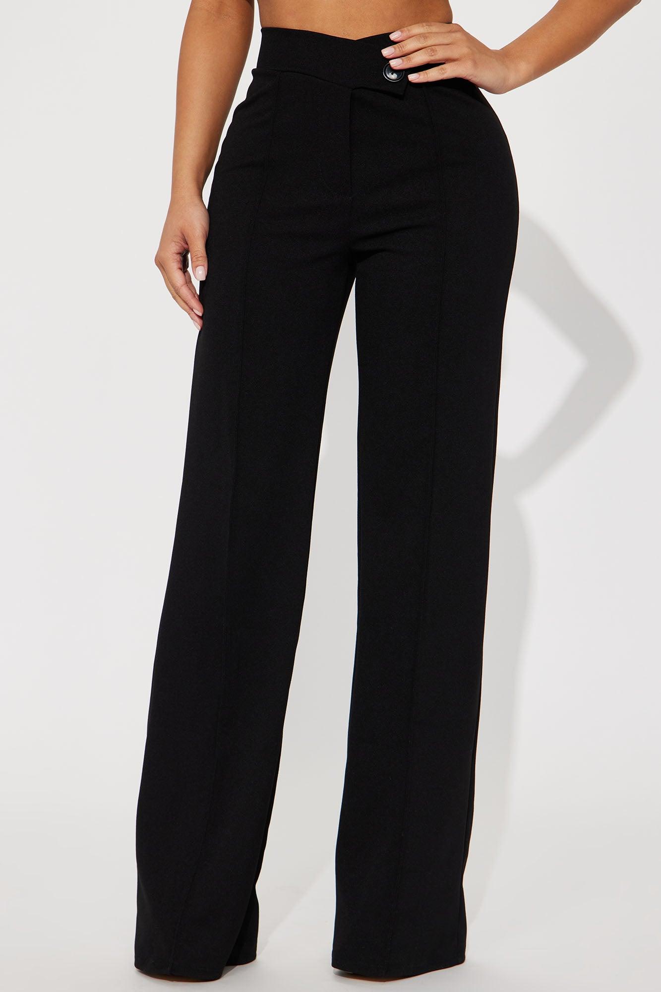 Petite Call It Even Wide Leg Dress Pants - Black Product Image