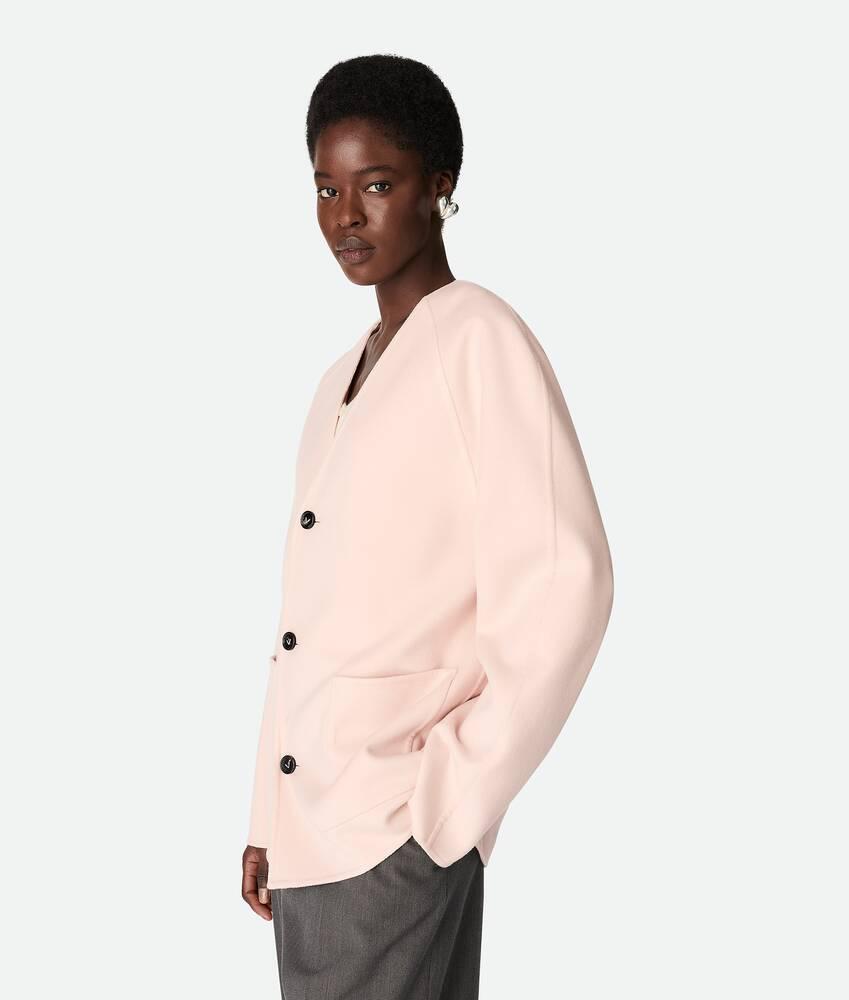 Women's Light Wool And Cashmere Coat in Pink shell Product Image