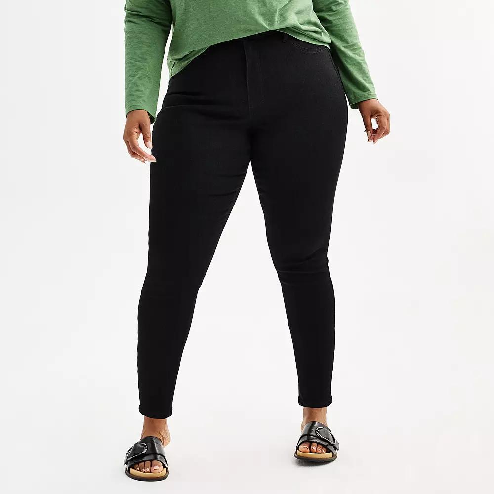 Plus Size Sonoma Goods For Life® High Rise Skinny Jeans, Women's, Size: 18 W, Black Product Image