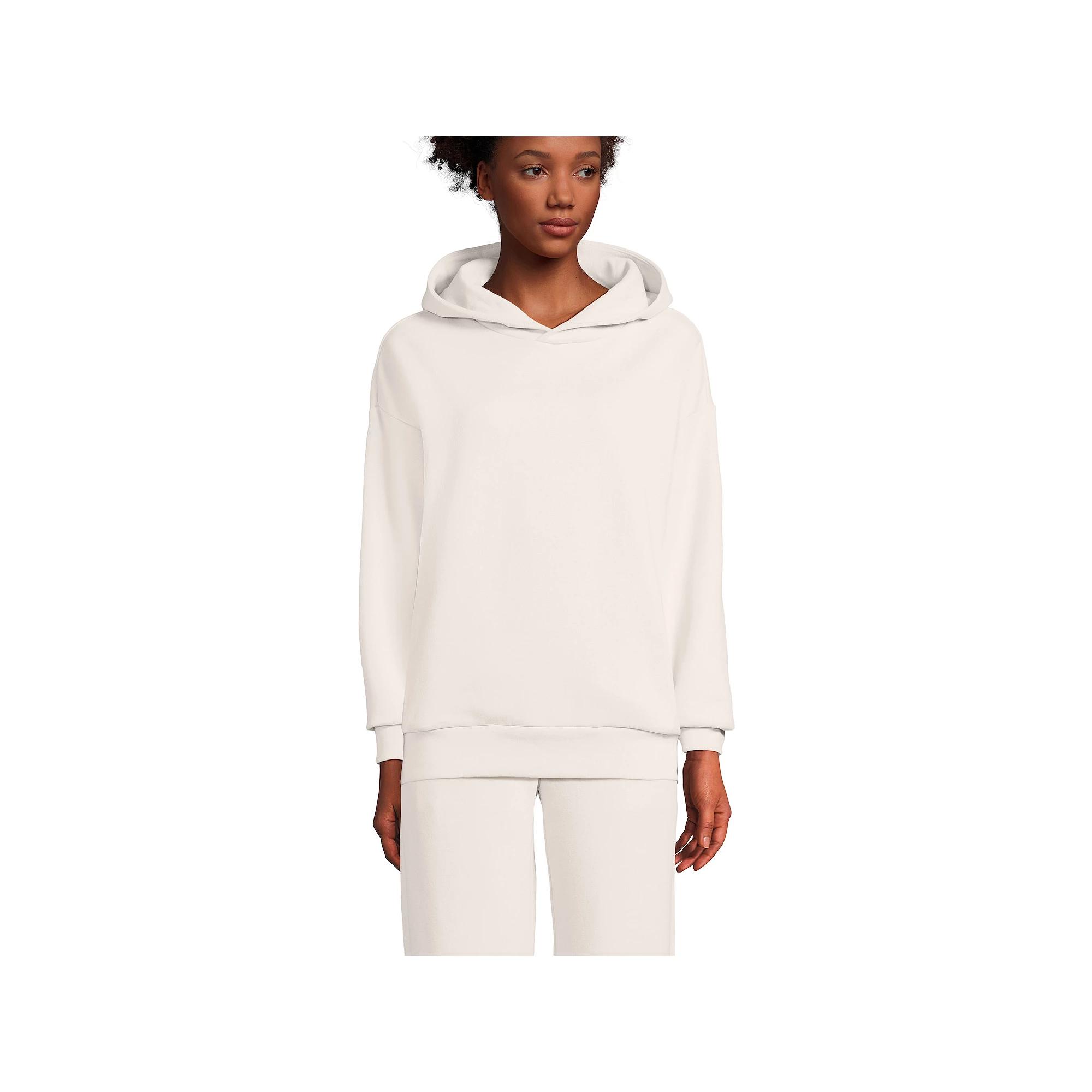 Women's Lands' End Modern Fit Hooded Sweatshirt, Size: Medium, Moonstone Product Image