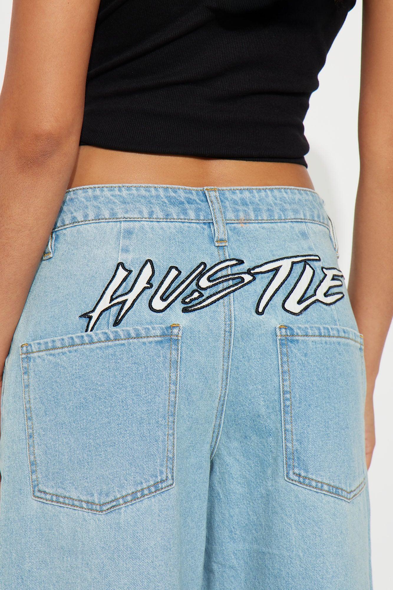 Hustle Denim Jorts - Light Wash Female Product Image