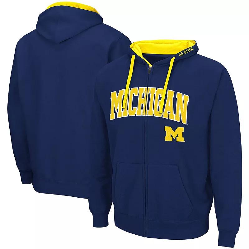 Men's Colosseum Navy Michigan Wolverines Big & Tall Full-Zip Hoodie,  Product Image