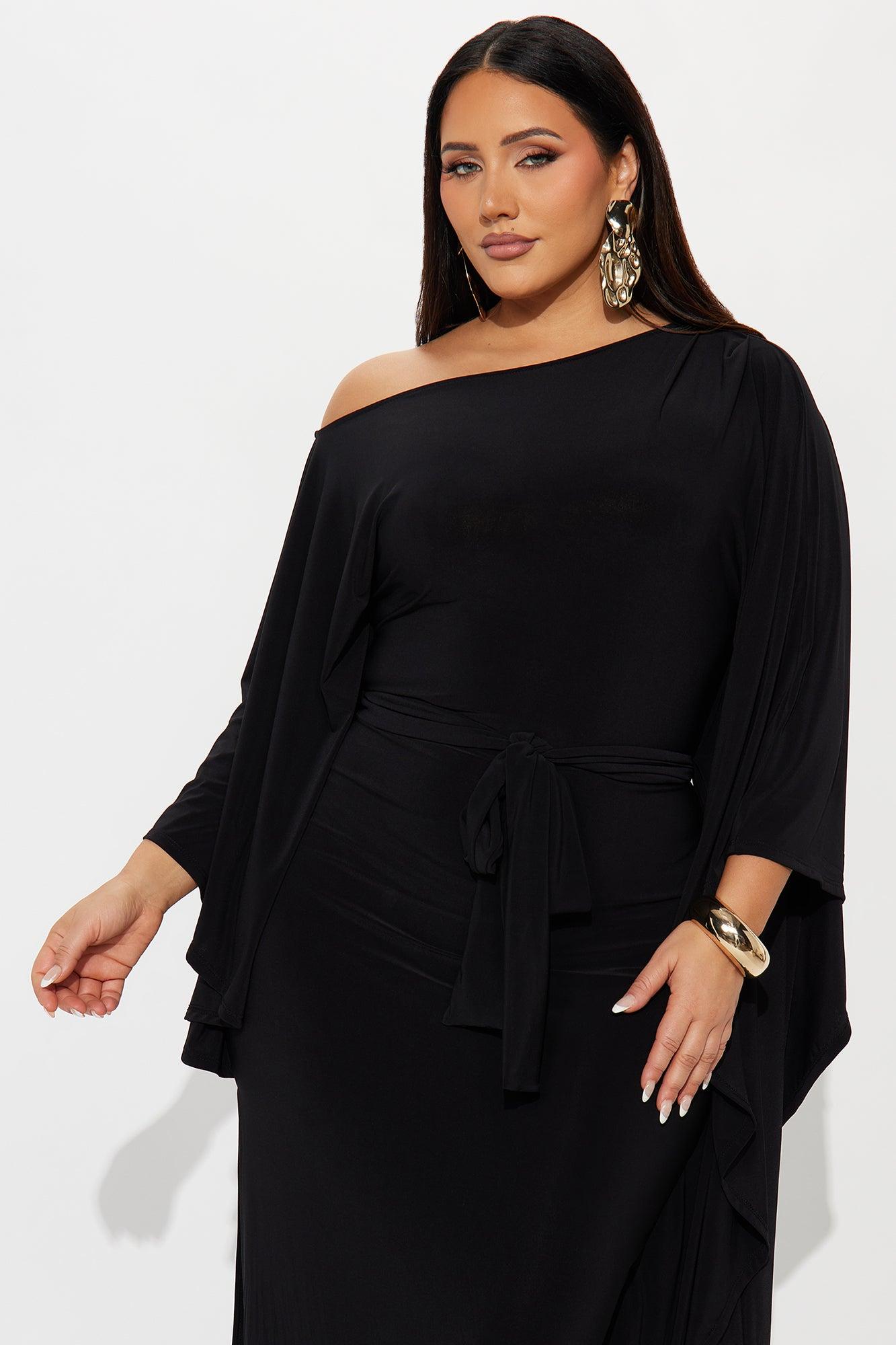 Ivy Draped Maxi Dress - Black Female Product Image