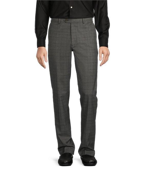 TravelSmart Straight Fit Flat Front Plaid Chino Pants Product Image