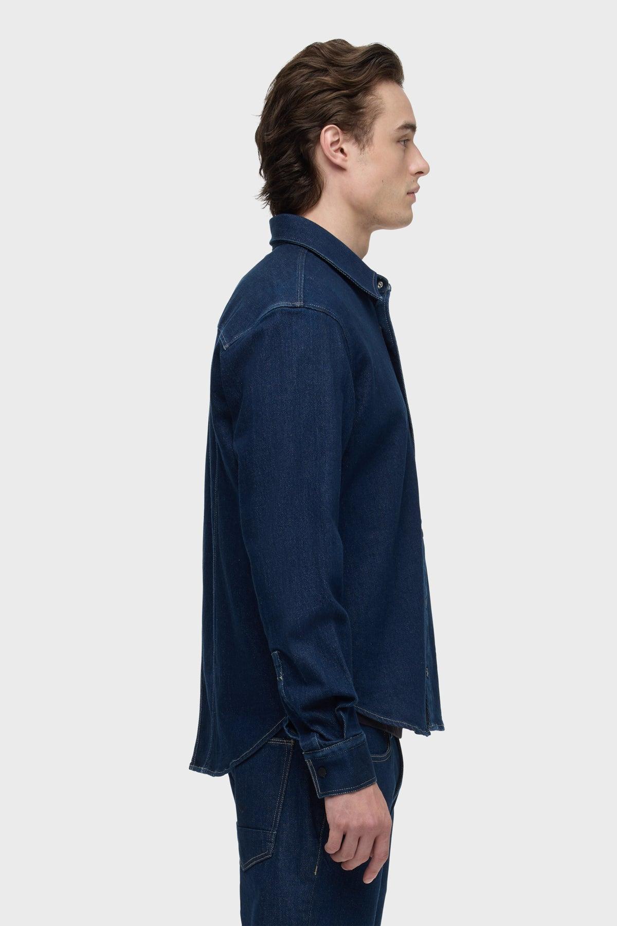 Long Sleeve Denim Shirt Male Product Image