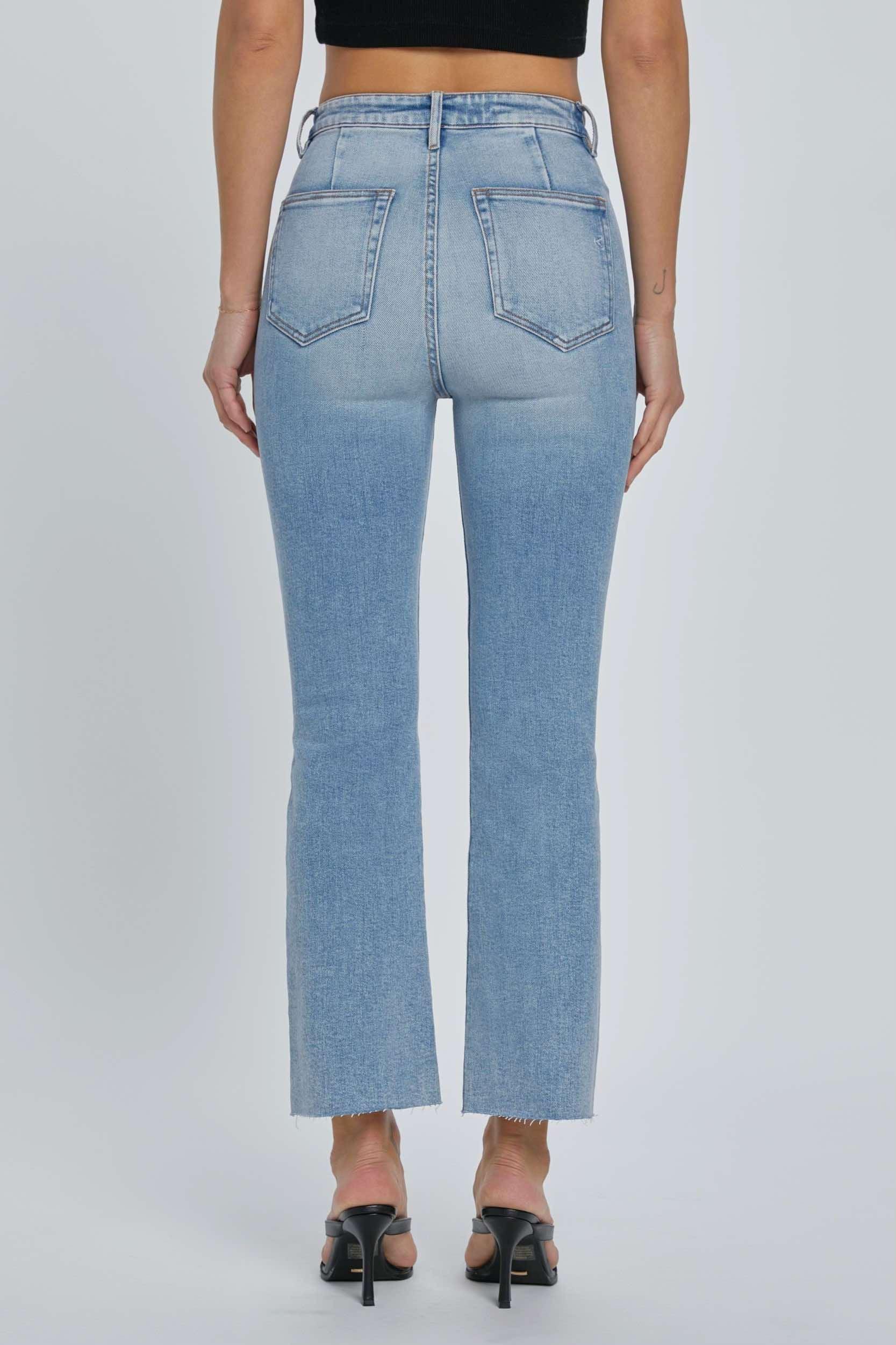 Patch Pocket  High Rise Cropped Flare Jean Product Image
