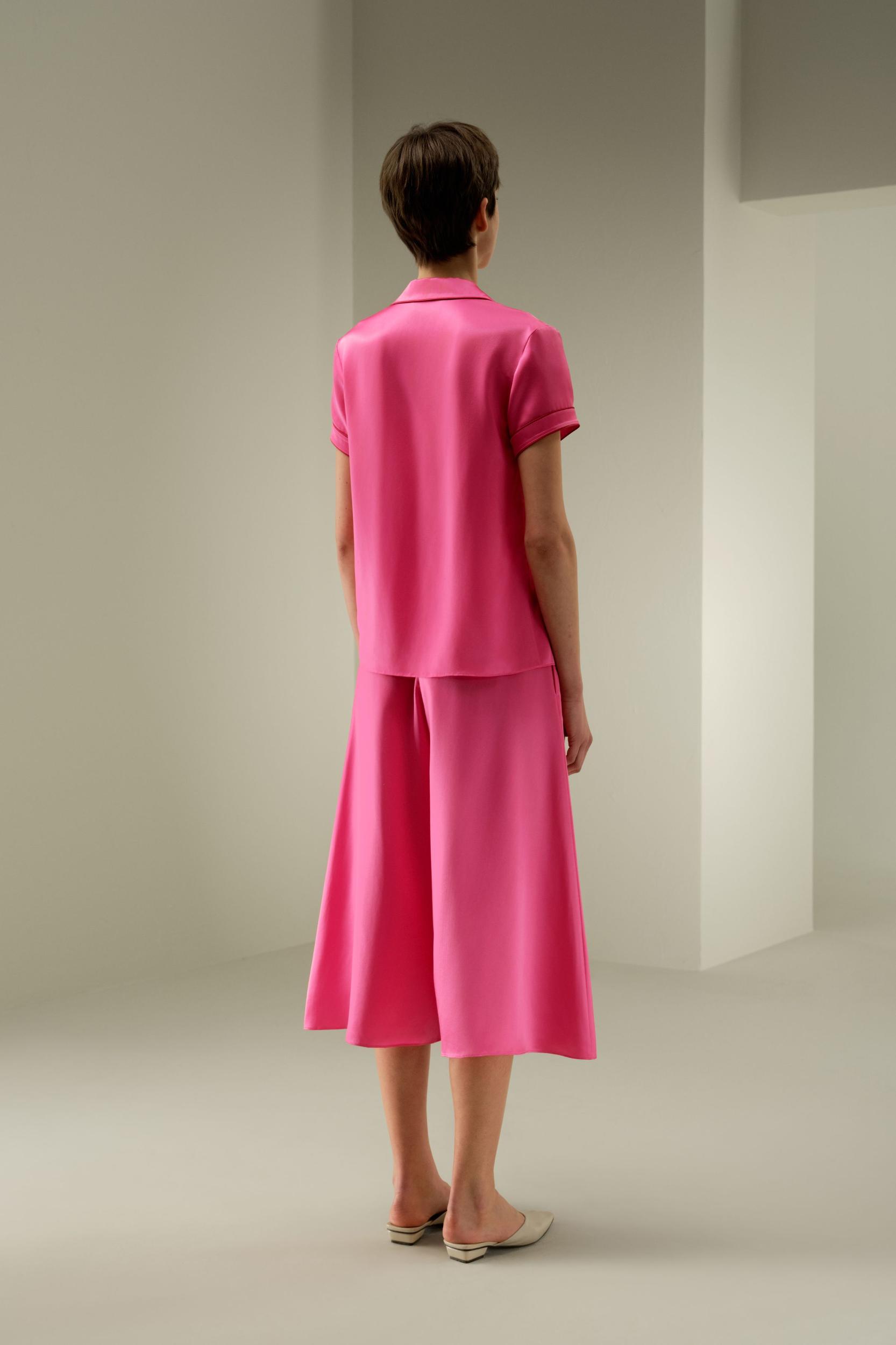 LSxES Contrast-Trimmed Silk Shirt Product Image