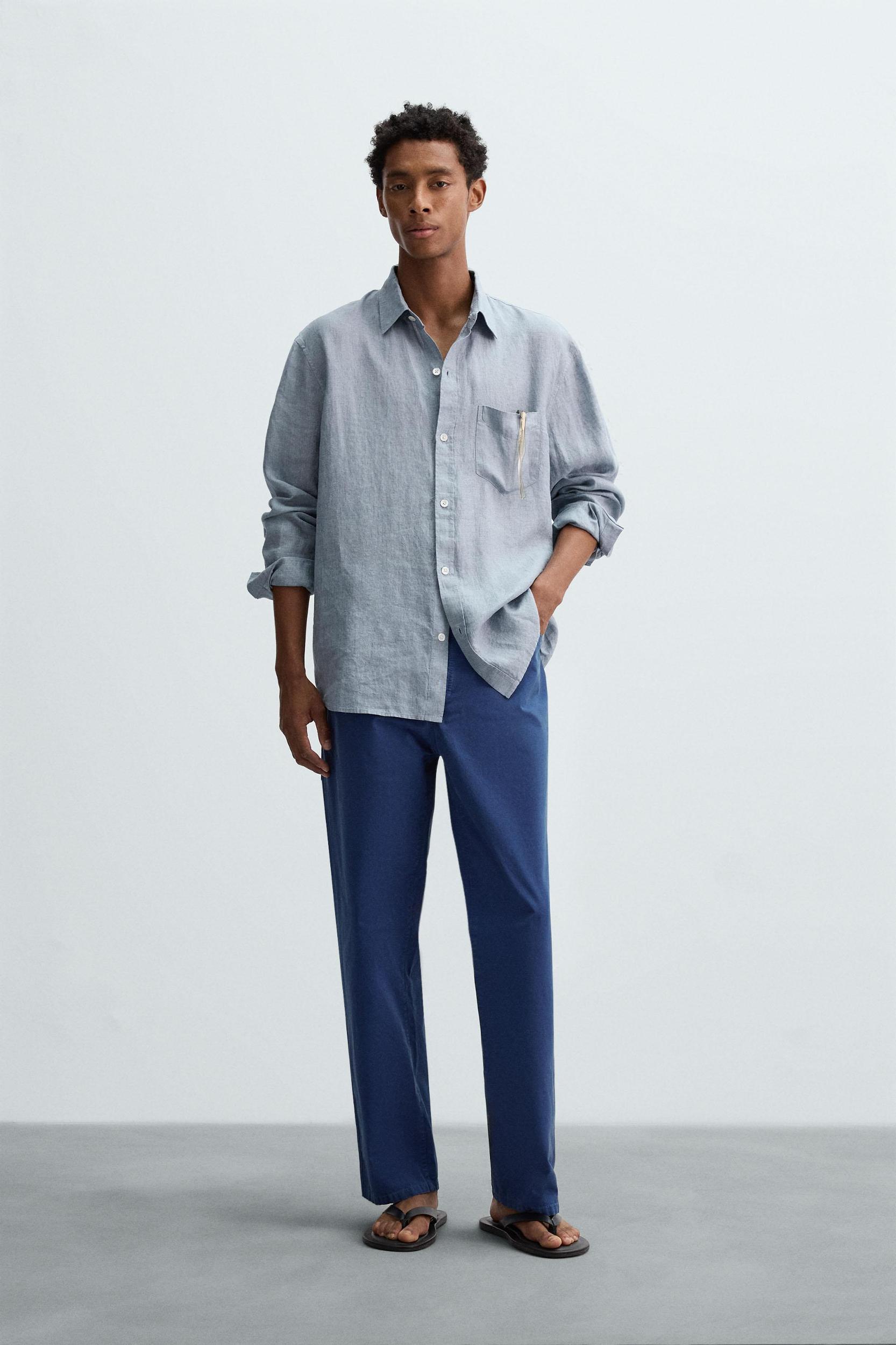 RELAXED FIT 100% LINEN SHIRT Product Image