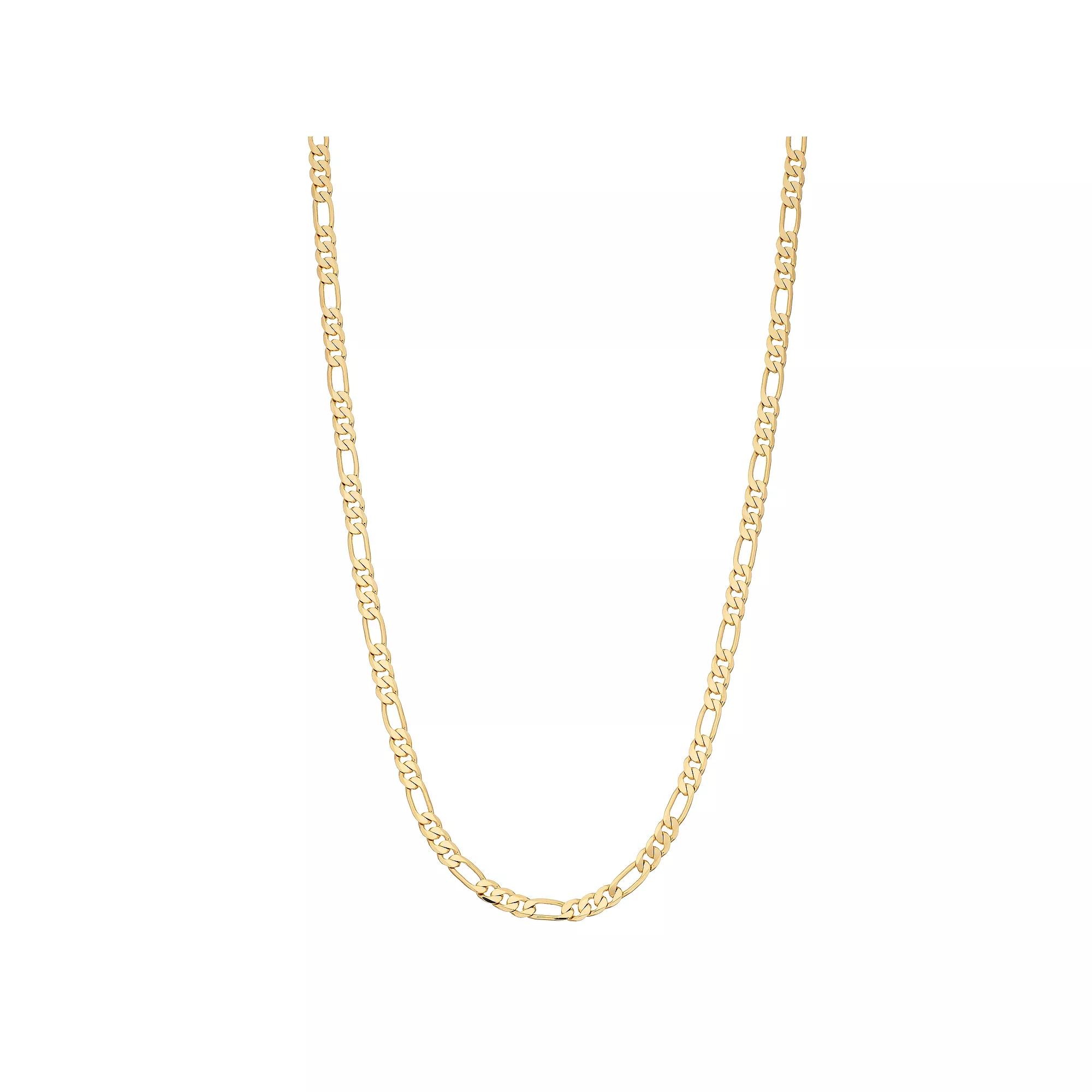 Men's 14K Gold over Brass 30" Figaro Chain Necklace, Gold Tone Product Image