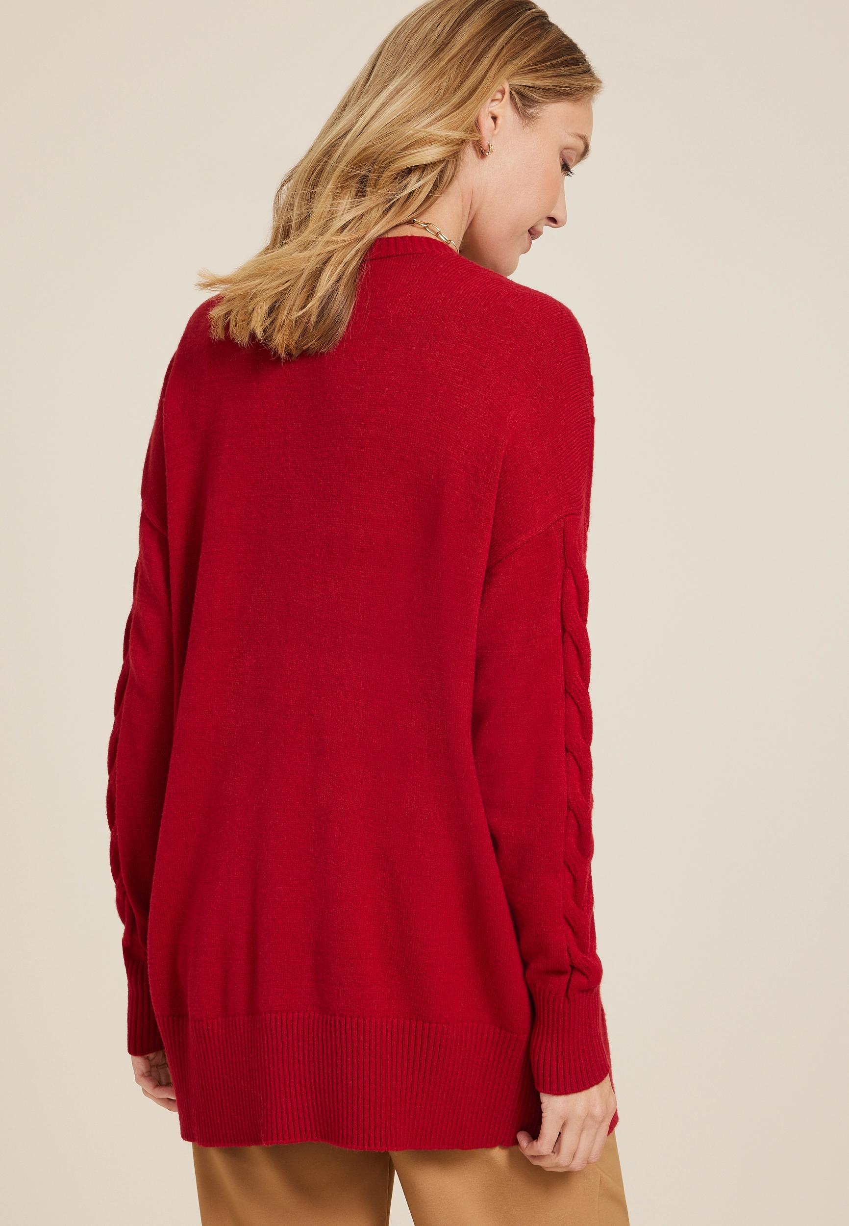 Cable Stitch Open Front Cardigan Product Image