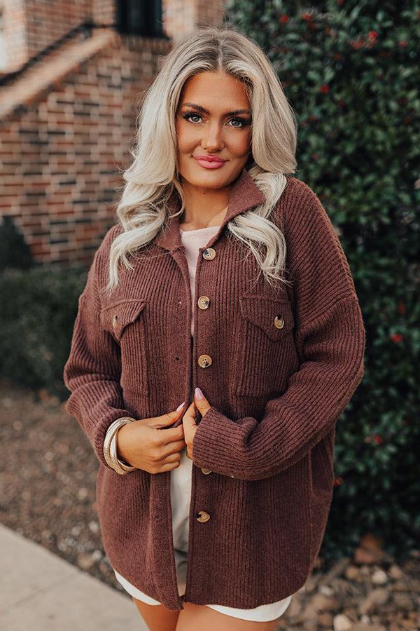 Next One Up Knit Jacket In Chocolate Product Image