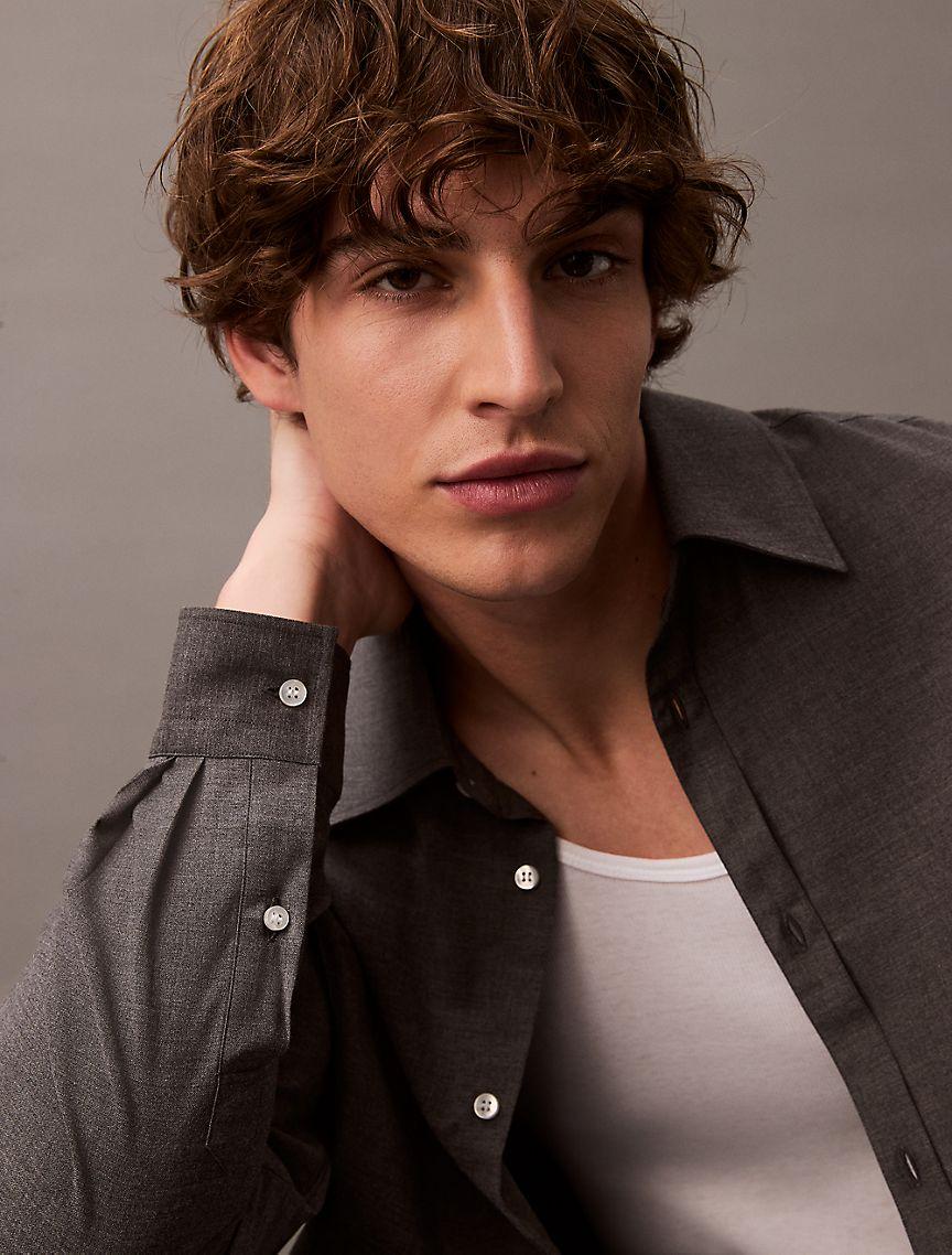 Relaxed Wool Blend Button-Down Shirt Product Image