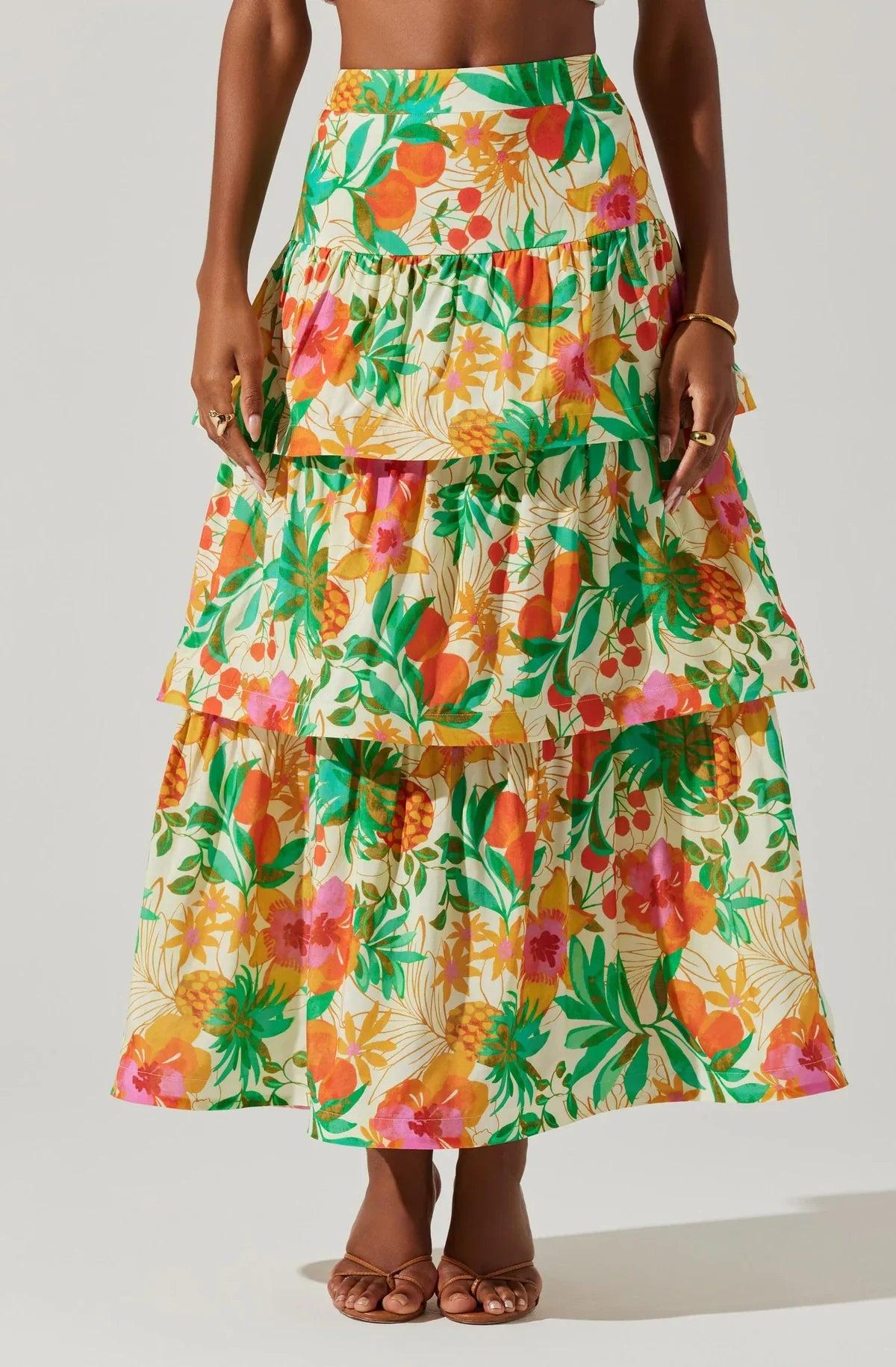 FINAL SALE ASTR the Label | Rooni Tiered Maxi Skirt Product Image