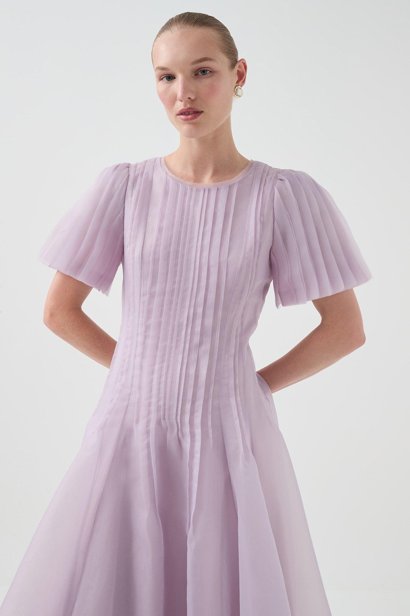 Nova Pleated Midi Dress Product Image
