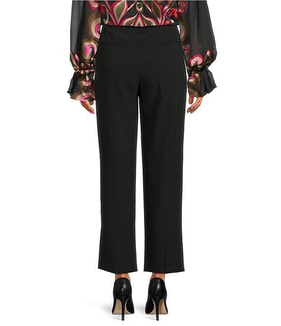 Trina Turk Larch Mid Rise Pleated Straight Cropped Pants Product Image