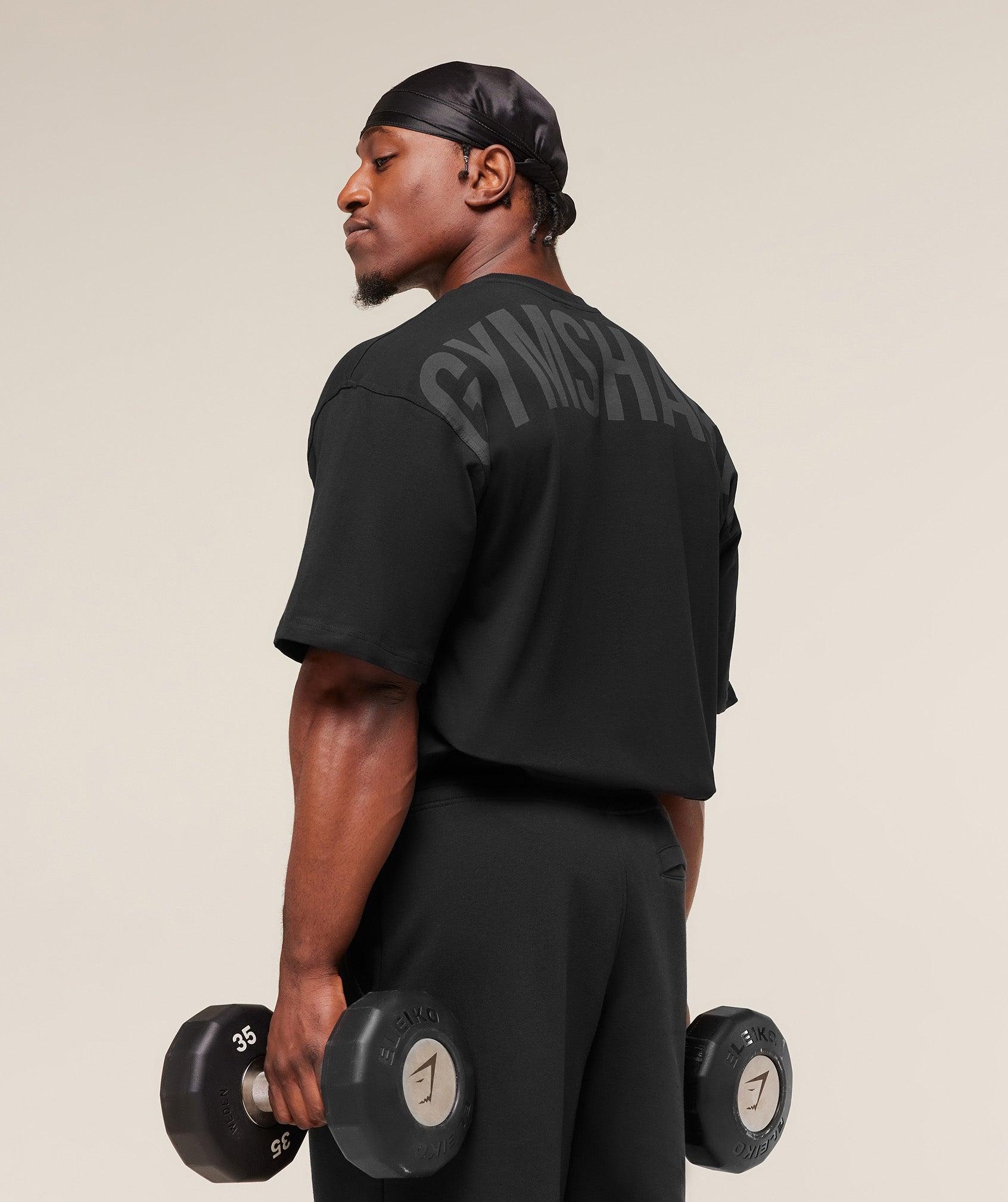 Gymshark Power T-Shirt - Black/Asphalt Grey Male Product Image