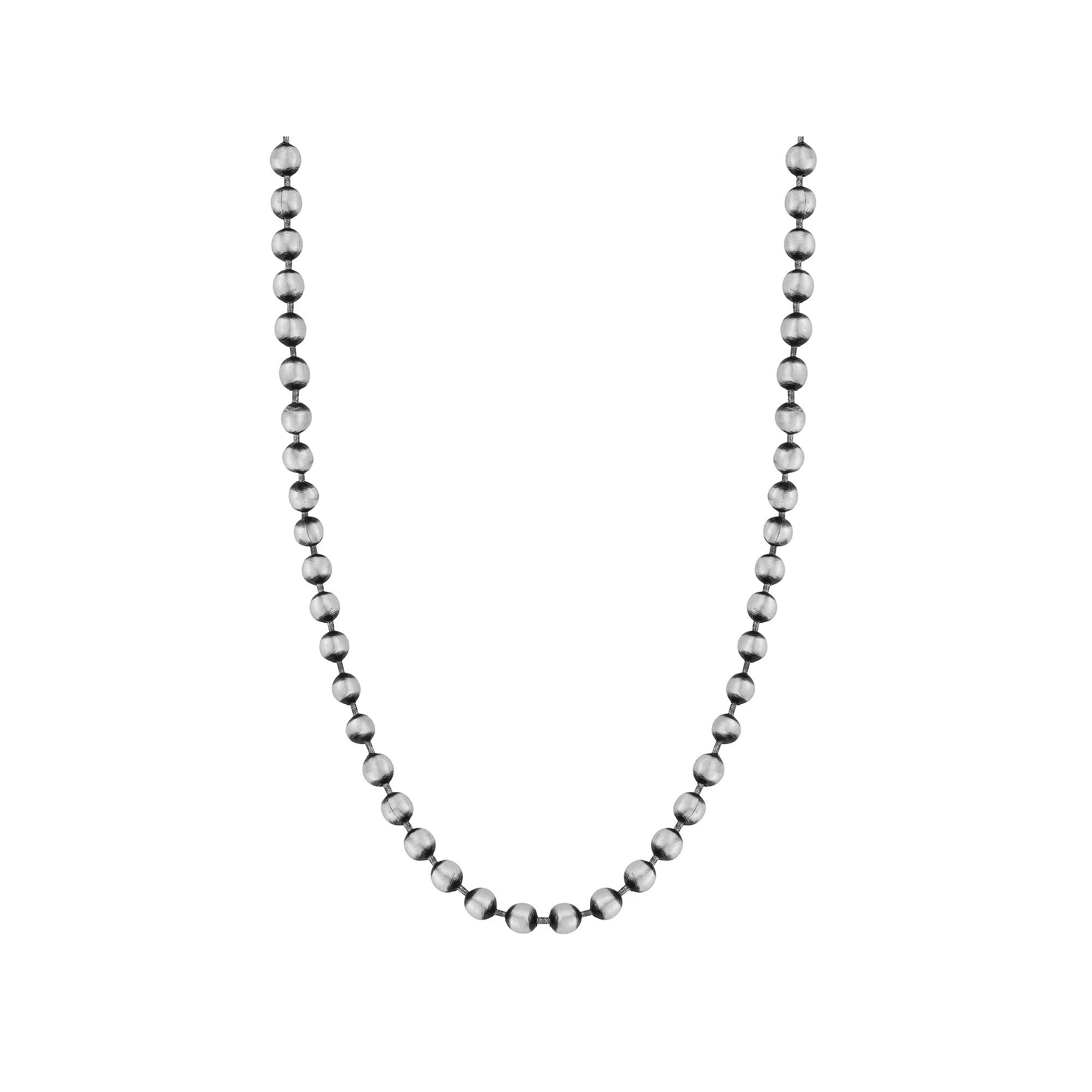 Milanesi And Co Mens Sterling Silver Oxidized Ball Chain Necklace, 22 Product Image