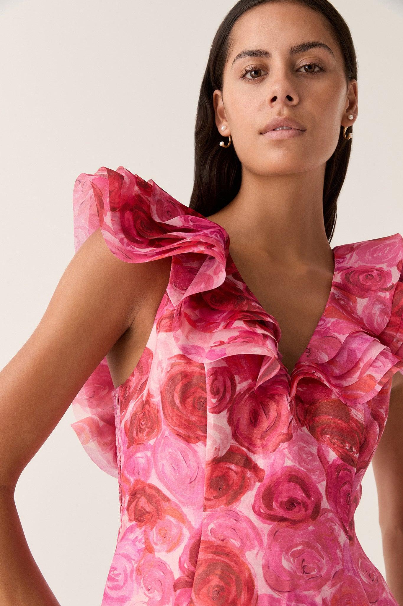 Enchanted Plunge Midi Dress Product Image