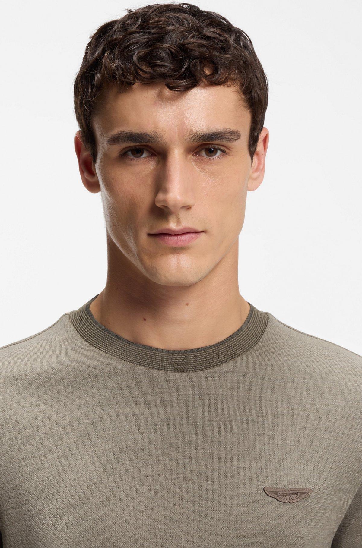 BOSS x ASTON MARTIN T-shirt in wool-cotton jacquard Product Image