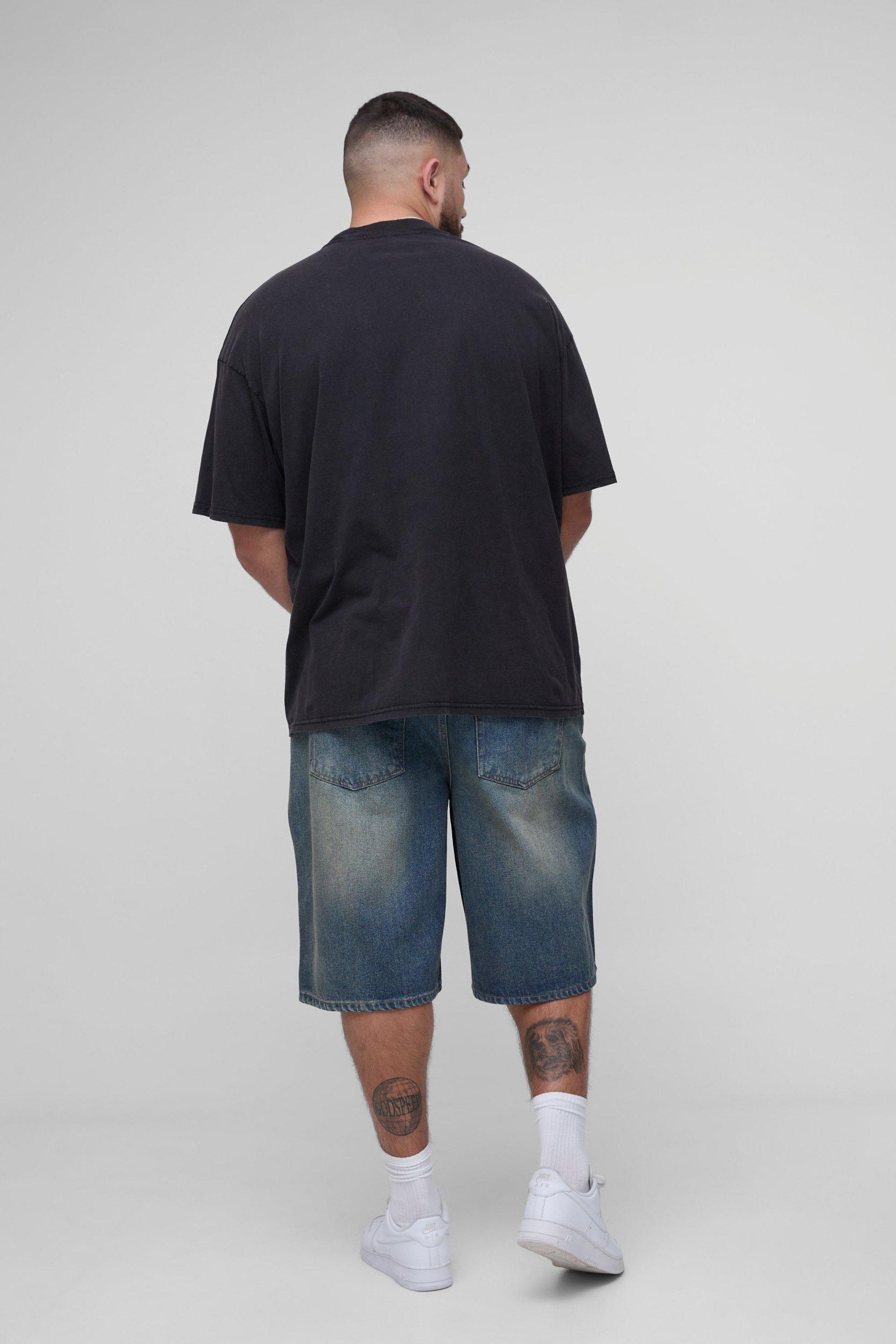 Plus Oversized Ziggy License Acid Wash Print T-Shirt | boohooMAN USA Product Image