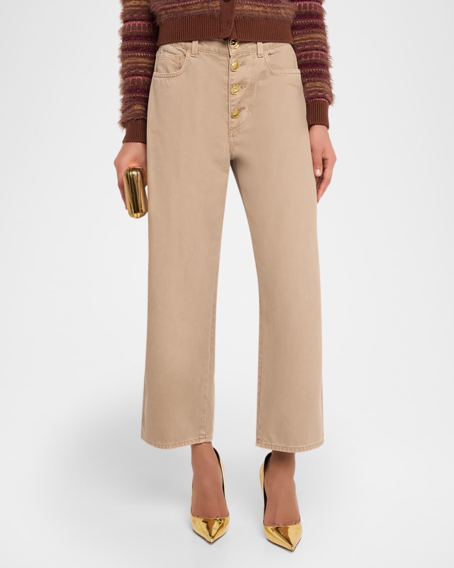 Liora High-Rise Wide Cropped Jeans Product Image