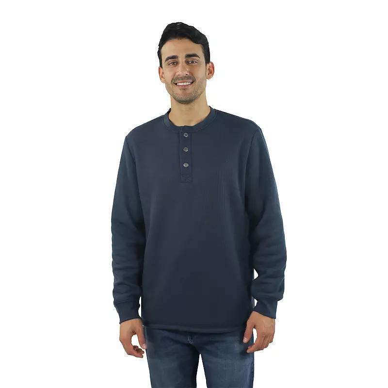 Men's JACHS NY Sherpa-Lined Waffle-Knit Long Sleeve Henley,  Product Image