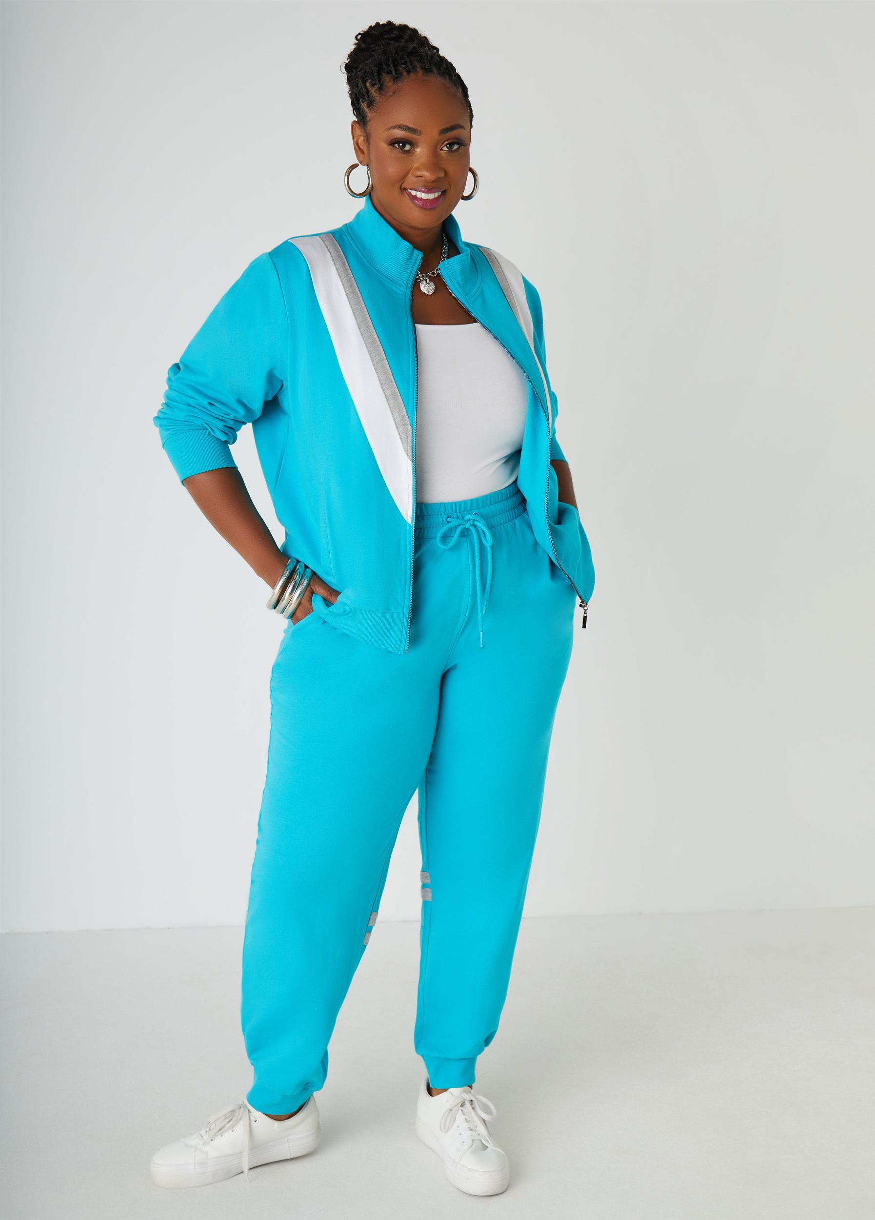 Plus Size Striped French Terry Joggers Ashley Stewart Product Image