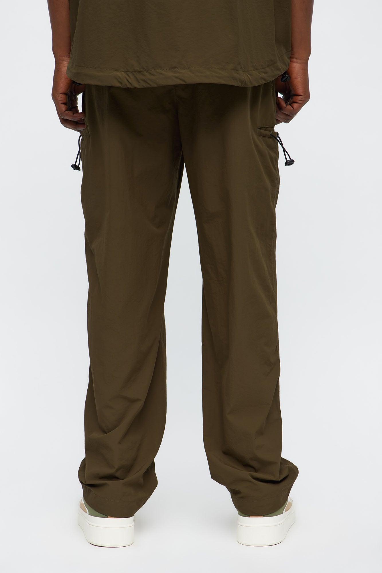 Straight Philip Nylon Pant - Olive Male Product Image