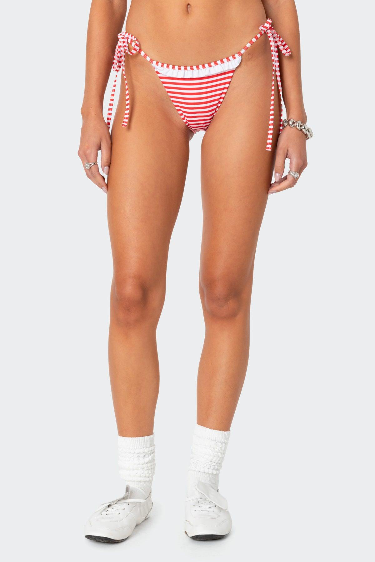 Zora Striped String Bikini Bottom Product Image
