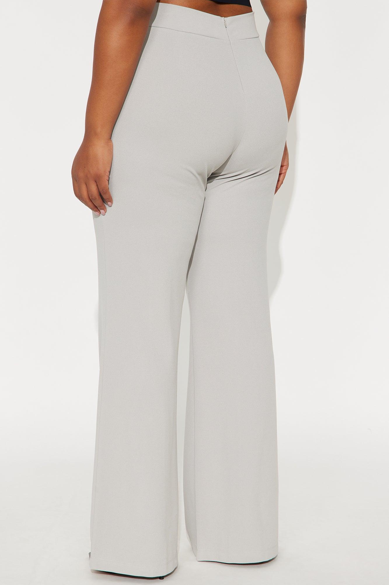 Victoria High Waisted Dress Pants - Light Grey Female Product Image