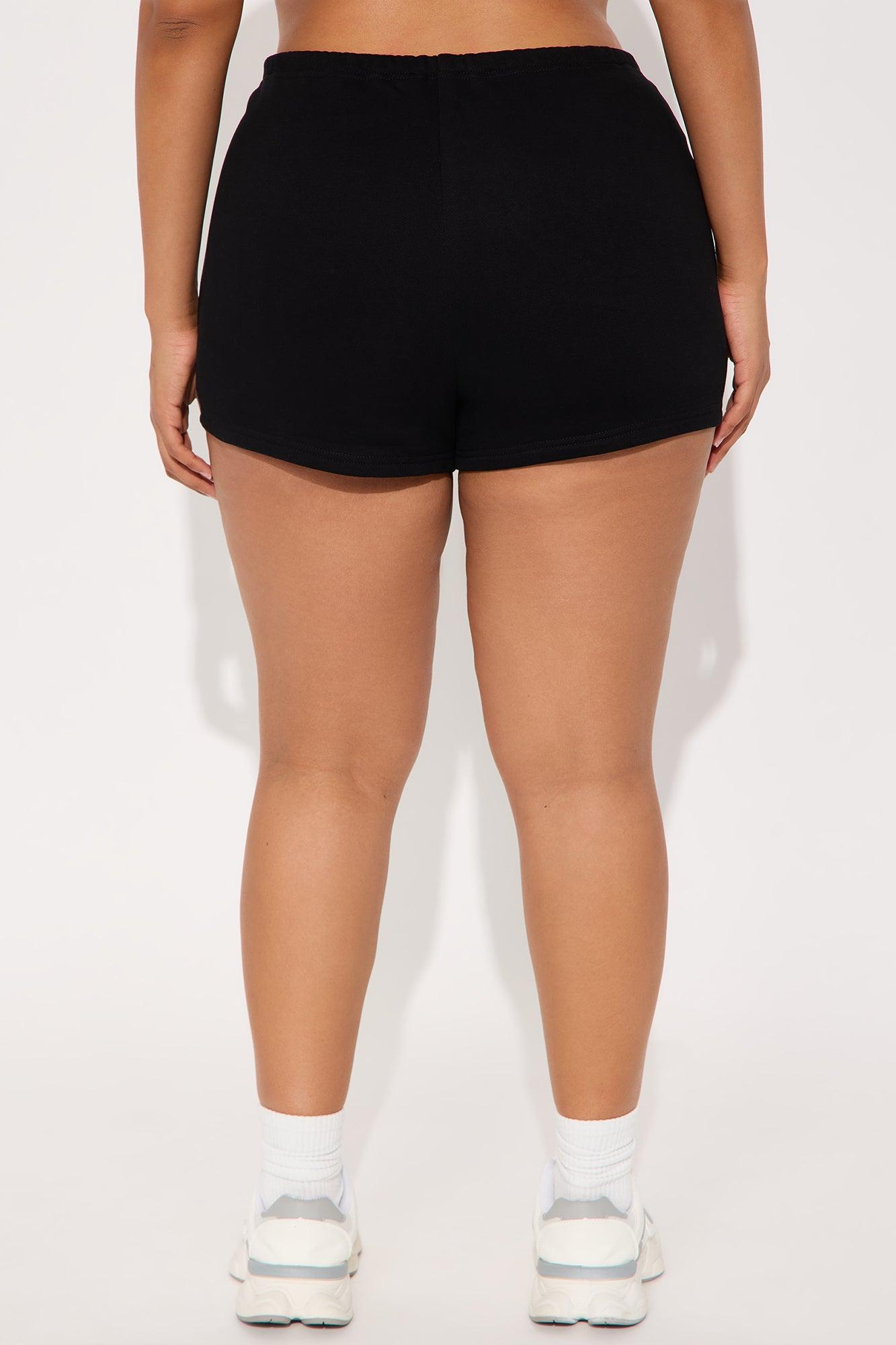 French Terry Drawstring Sweat Shorts - Black Female Product Image