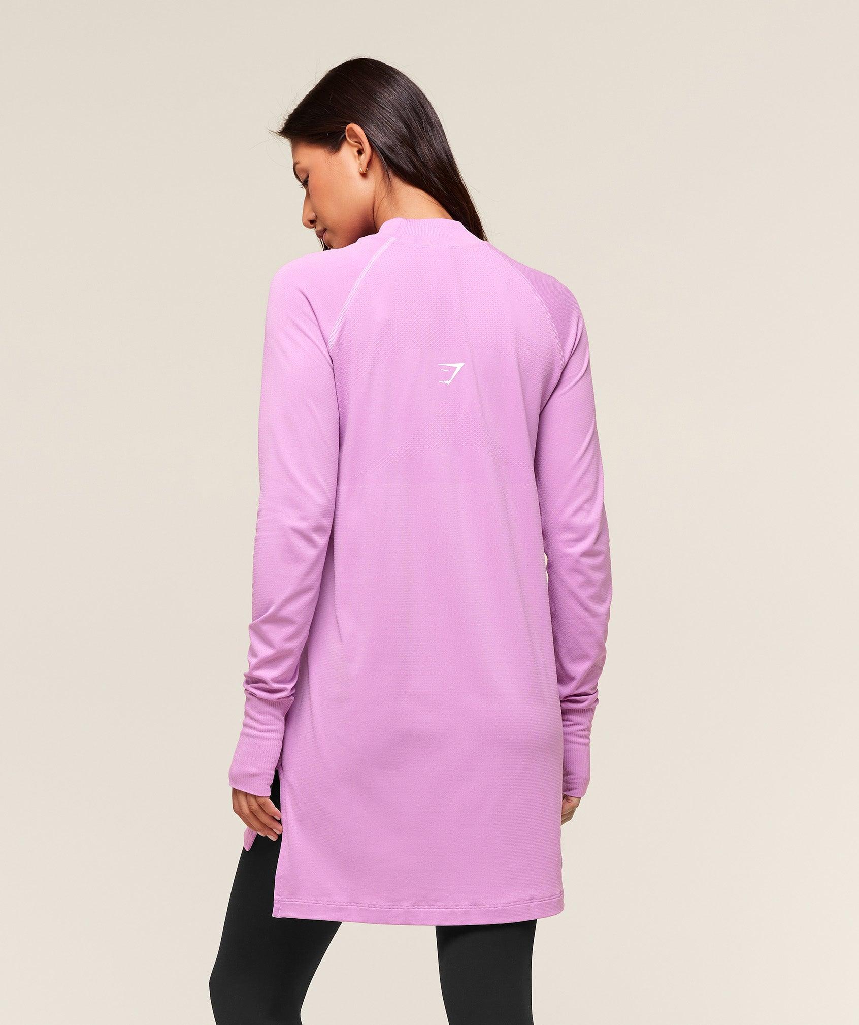 Gymshark Vital Long Line Top - Sour Pink Marl Female Product Image