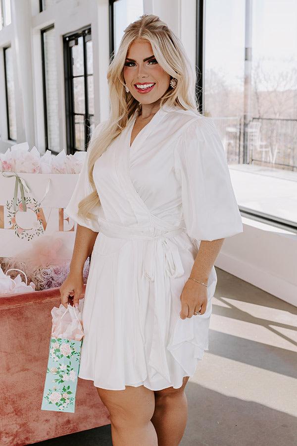 Sweet Moment Satin Wrap Dress Curves Product Image