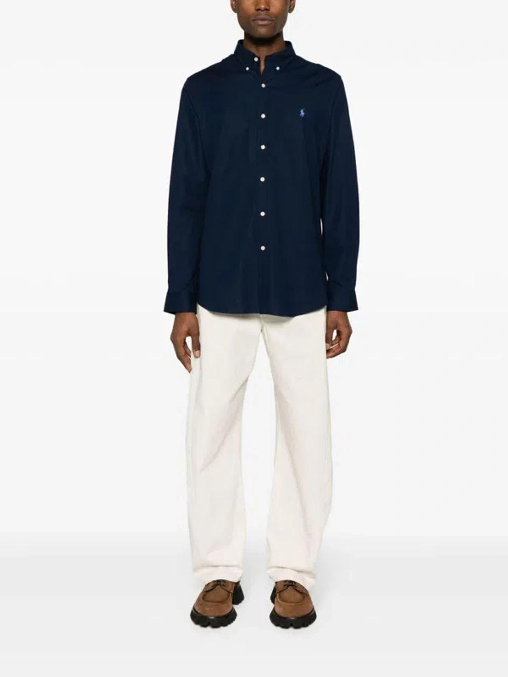 POLO RALPH LAUREN Camicia Bd In Popeline Stretch Slim-fit Shirt In Blue Product Image