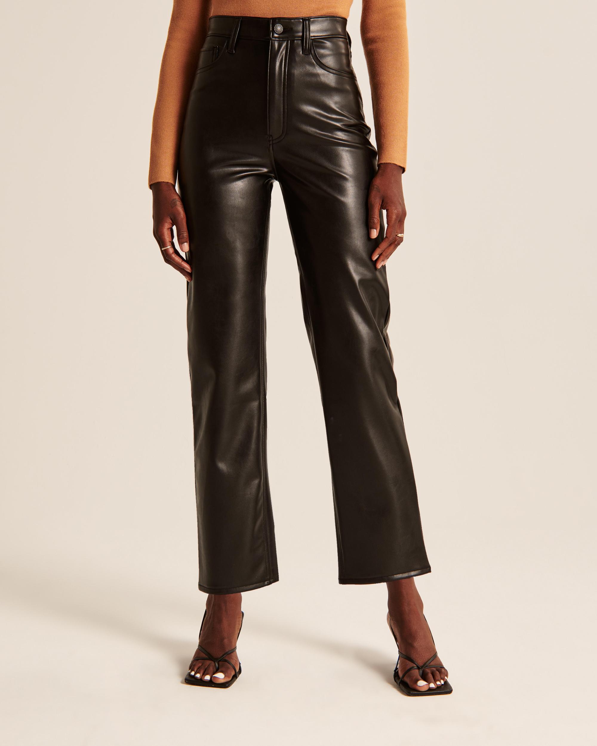 Vegan Leather Ankle Straight Pant Product Image
