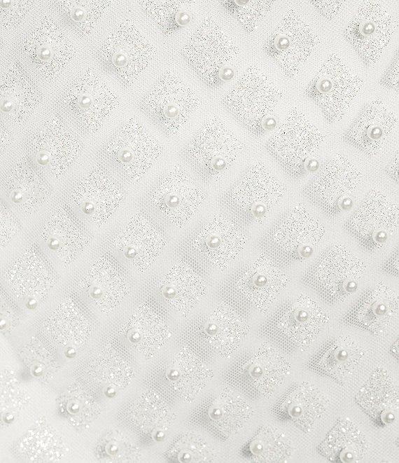 B. Darlin Scoop Neck Bungee Spaghetti Strap Glitter Pearl Skirt Dress Product Image