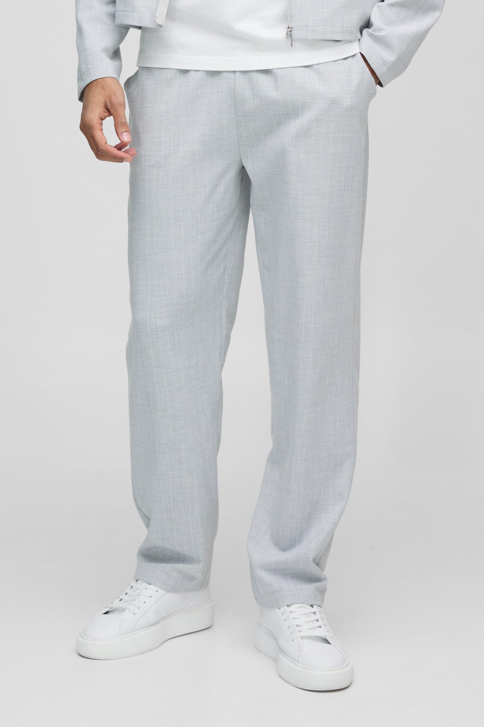 Slim Fit Pinstripe Pants | boohooMAN USA Product Image