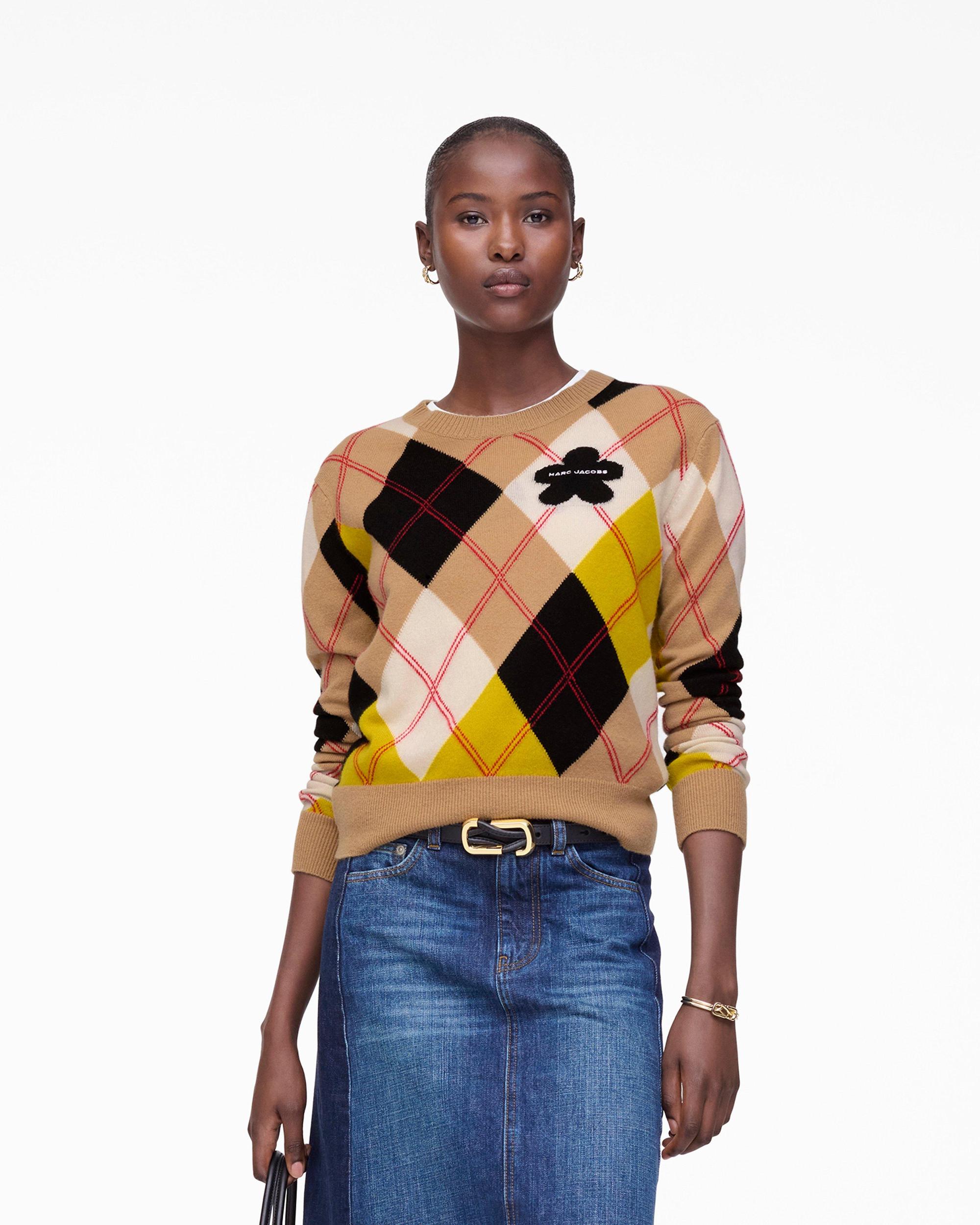 Preppy Daisy Argyle Crewneck Product Image