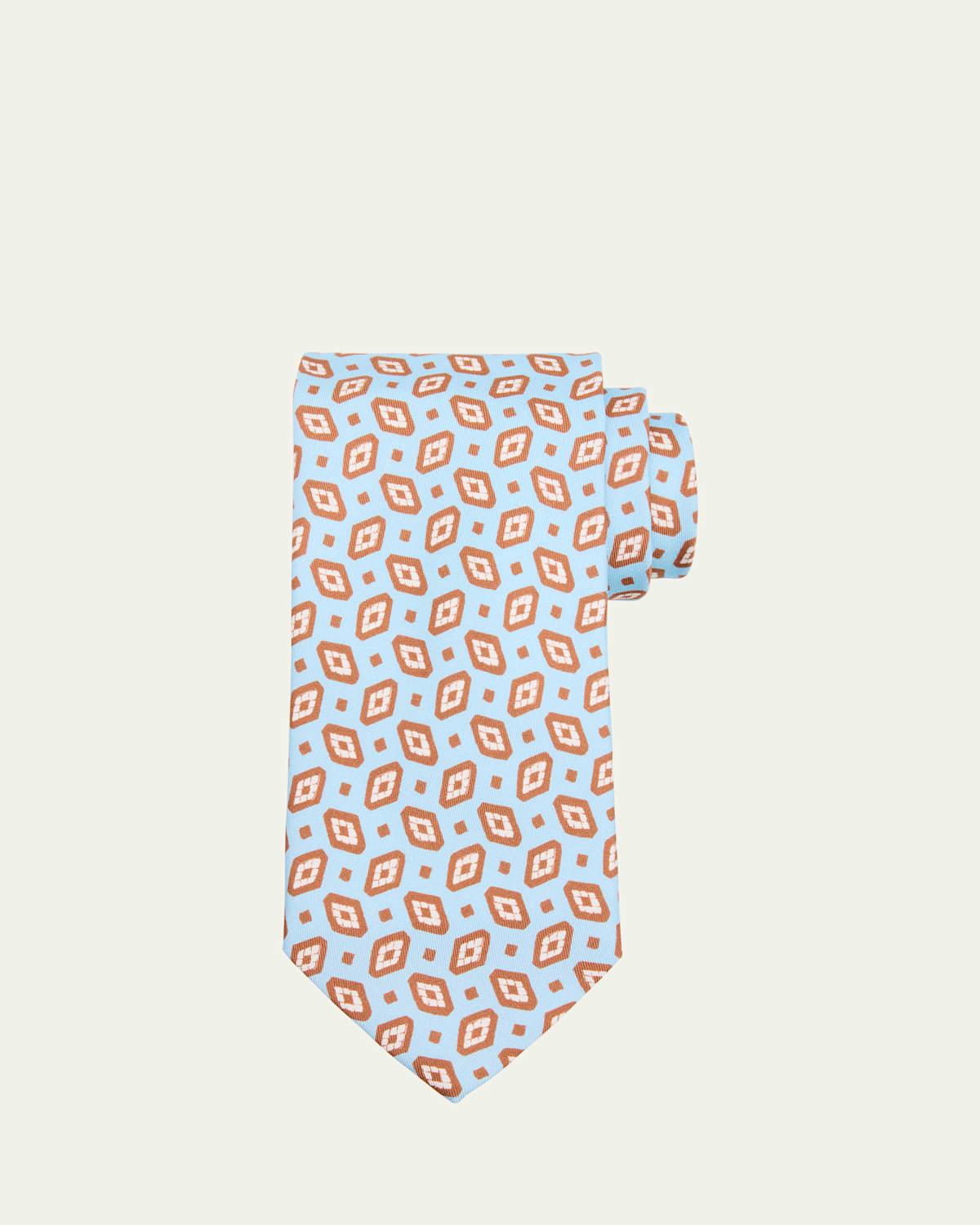Mens Geometric Silk Tie Product Image