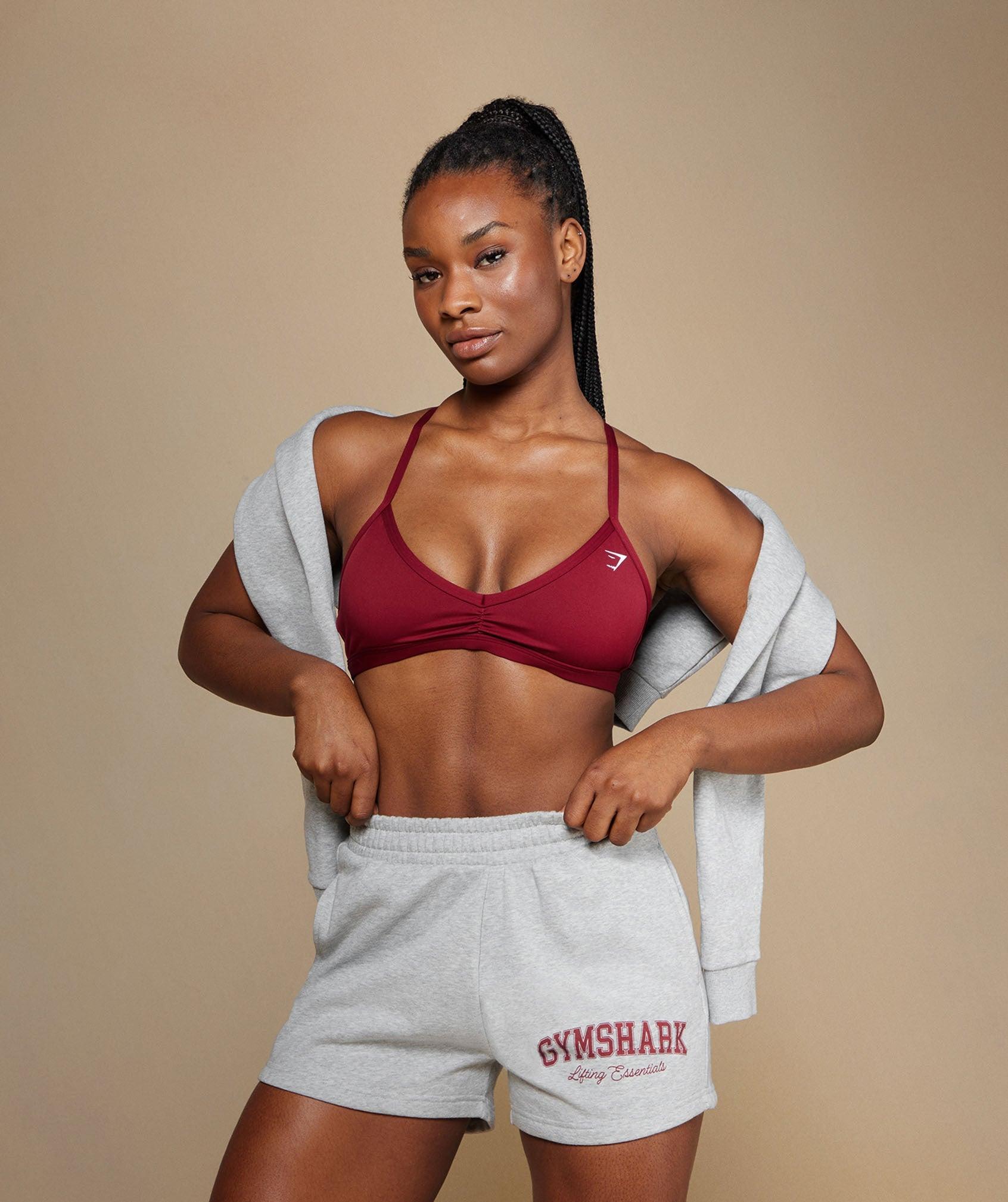 Gymshark Lifting Essentials Graphic Brushed 4' Shorts - Light Grey Core Marl Female Product Image