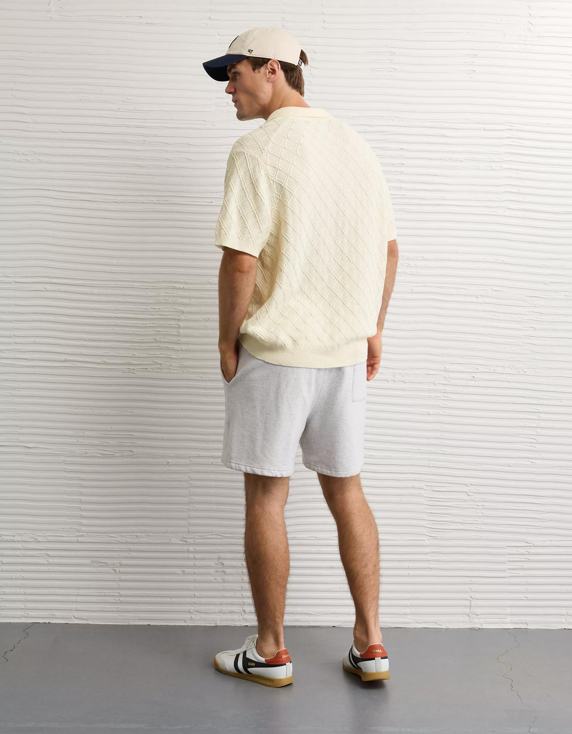AE Weekend Cable Knit Sweater Polo Shirt Product Image